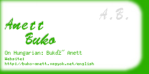 anett buko business card